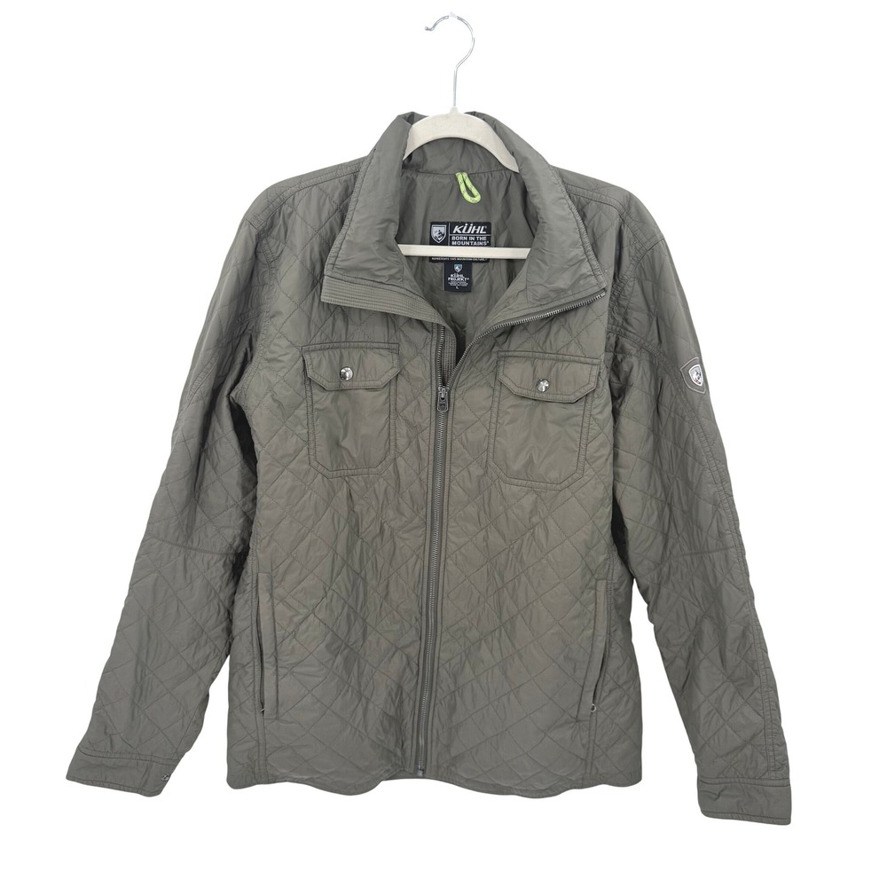 Kuhl Projekt Men Kadence Olive Green Quilted Full Zip Insulated Shirt Jacket L